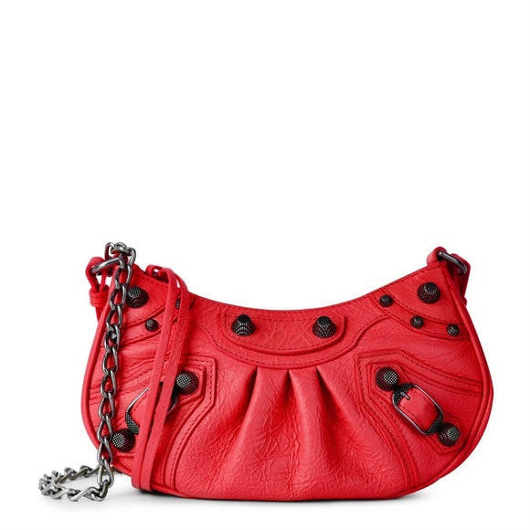 Balenciaga Mini Le Cagole chain mini purse crossbody bag tomato red - Picture 1 of 3